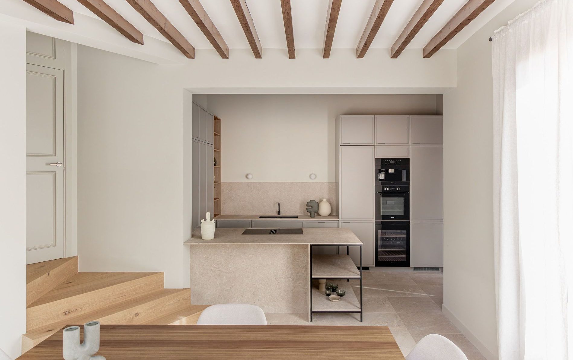 Encimera cocina porcelanico beige