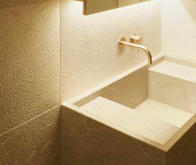 Fregadero de piedra marmol gris zarci en mallorca